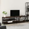 vidaXL TV Cabinet Brown Oak Engineered Wood, Metal Large TV Cabinet