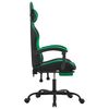 vidaXL Gaming Chair with Footrest Black and Green Faux Leather