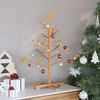 vidaXL Wooden Christmas Tree with Stand Brown 29.5" Solid pine wood