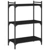 vidaXL Bookcase Black Engineered wood, Metal 23.6 x 11.8 x 33.9 in