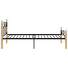 vidaXL Bed Frame Black and natural wood Powder-coated metal, solid oak wood