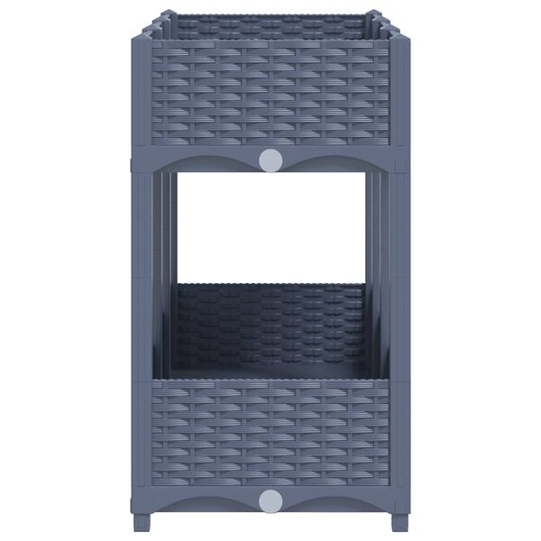 vidaXL Large Blue Grey Raised Bed Polypropylene Spacious