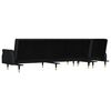 vidaXL L-shaped Sofa Bed Black Velvet (100% polyester), plywood, metal