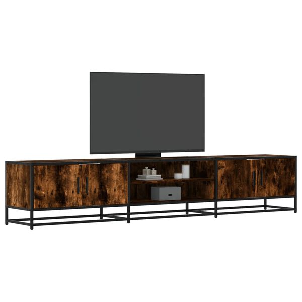 vidaXL TV Cabinet Smoked oak Engineered wood, Metal Large TV Cabinet