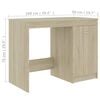vidaXL Desk Sonoma Oak Engineered Wood 39.4 in x 19.7 in x 29.9 in