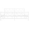 vidaXL Bed Frame White Powder-Coated Steel Double Storage Bed Frame