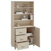 vidaXL Highboard Set of 2 Honey brown Solid pinewood, MDF Large