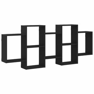 vidaXL Wall Shelf Black Oak 159x18x65 cm Engineered Wood