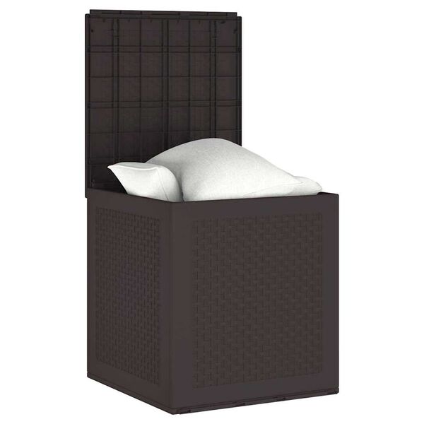 vidaXL Garden Storage Box Brown 55 x 53 x 57 cm Polypropylene