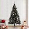 vidaXL Artificial Pre-lit Christmas Tree with 300 LEDs Black 94.5" PVC