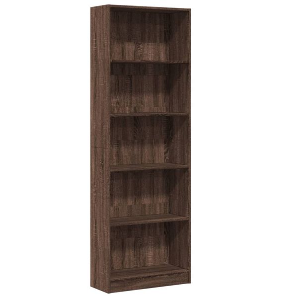 vidaXL Bookcase Brown Oak Engineered wood Tall Bookcase Rectangular