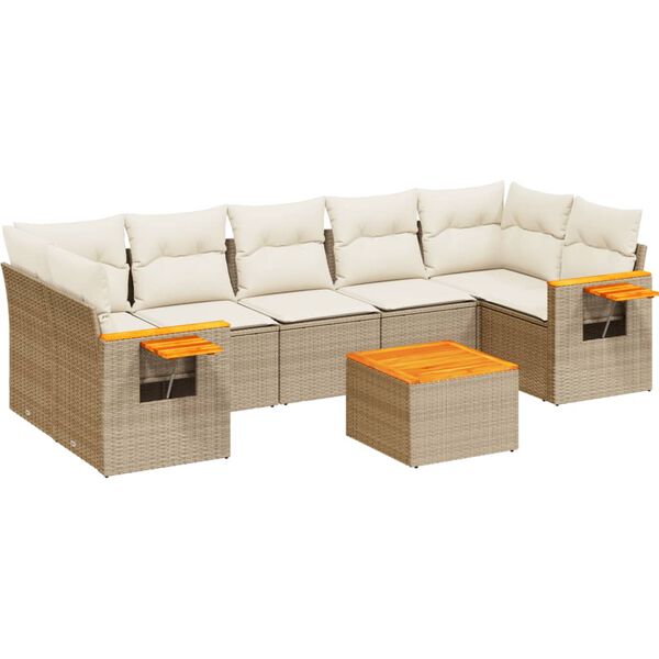 vidaXL Garden Sofa Set Beige, Cream