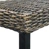 vidaXL Bench Black, Natural Rattan Natural Kubu Rattan, Solid Mango Wood