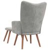 vidaXL Relaxing Chair with a Stool Light Gray Velvet