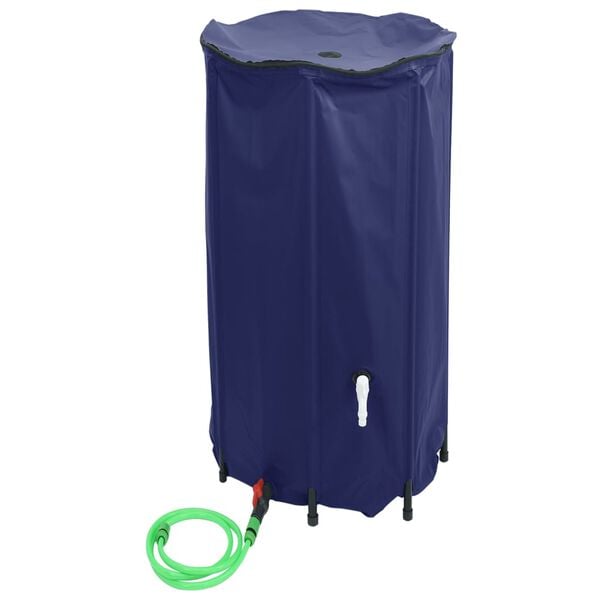 vidaXL Water Tank Blue PVC Large Foldable Water Tank Cylindrical