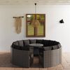 vidaXL 9 Piece Patio Sofa Set with Cushions Poly Rattan Gray