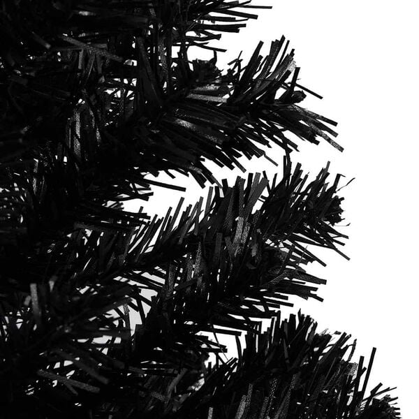 vidaXL Artificial Christmas Tree Black PVC, Steel, Plastic 5 ft