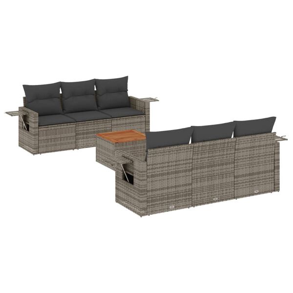 vidaXL Garden Sofa Set Gray