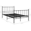 vidaXL Bed Frame Black Powder-coated metal Full Durable Bed Frame