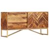 vidaXL Sideboard Brown Solid Acacia wood and brass powder-coated iron