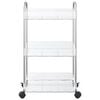 vidaXL Storage Trolley 3-Tier Transparent 14.6x11.0x26.8" Acrylic