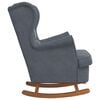 vidaXL Rocking Chair Dark grey Velvet (100% polyester), solid rubber wood