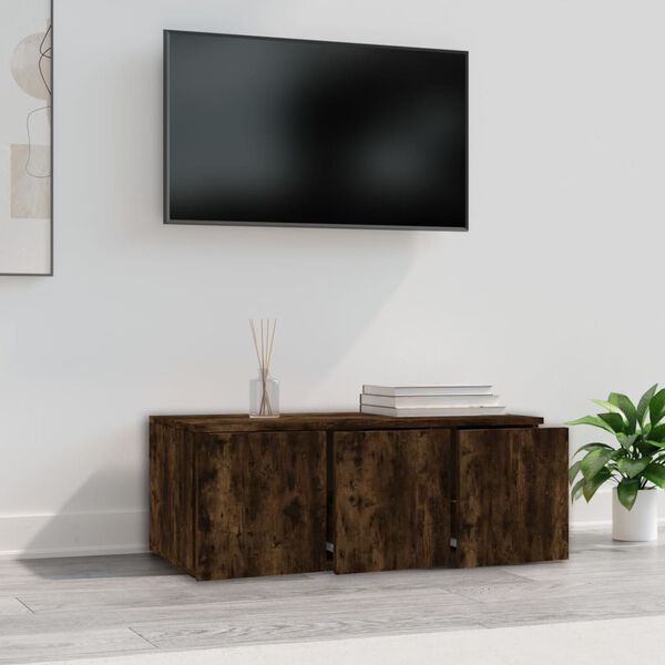 vidaXL TV Cabinet Smoked Oak Engineered Wood Small TV Cabinet