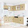 vidaXL Kitchen Cabinet Set Sonoma Oak Engineered Wood and Glass Large