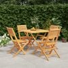 vidaXL Garden Dining Set Natural Teak Solid Teak Wood Medium Foldable