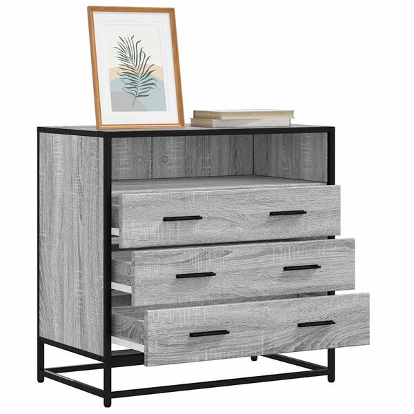 vidaXL Drawer Cabinet Grey Sonoma Engineered wood, metal