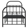 vidaXL Bed Frame Black Powder-coated Steel Small Single Bed Frame
