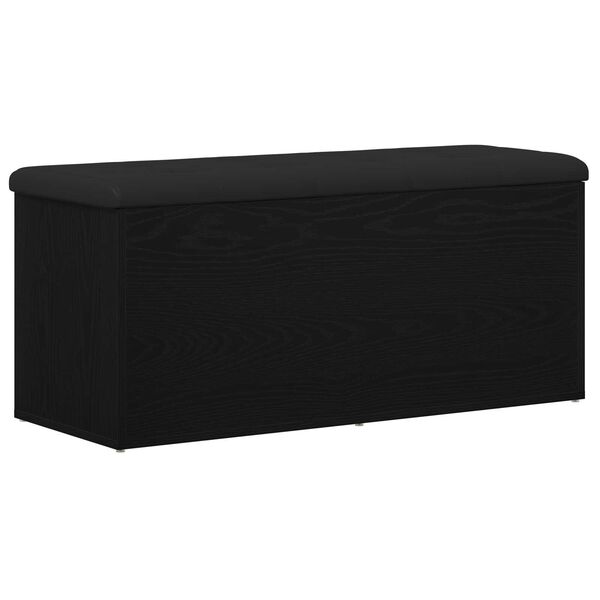 vidaXL Storage Bench with Storage Black oak 40.16 x 16.54 x 17.72 in