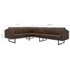 vidaXL Sofa Brown Wood, steel, fabric (100% polyester) Large Modular