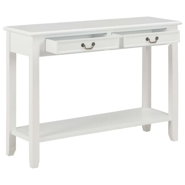 vidaXL Console Table White MDF 43.3 x 13.8 x 31.5 in Console Table