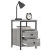 vidaXL Bedside Cabinet Grey Sonoma Engineered wood, Iron Compact