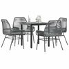 vidaXL Garden Dining Set Grey Poly Rattan 4-seater Removable Covers