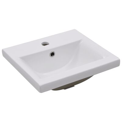 vidaXL Built-in Basin 16.5"x15.4"x7.1" Ceramic White