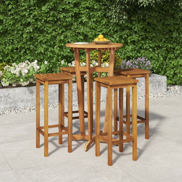 vidaXL Garden Bar Set Natural Wood Solid Acacia wood Large Durable