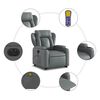 vidaXL Electric Stand Up Massage Recliner Chair Grey