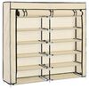 vidaXL Shoe Cabinet Cream Non-woven fabric, Iron Large Shoe Cabinet