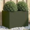 vidaXL Planter Olive Green Cold-rolled Steel Medium Durable Planter