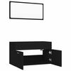 vidaXL Bathroom Furniture Set Black Engineered Wood, Acrylic Medium