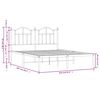 vidaXL Bed Frame Black Powder-Coated Steel King Size Bed Frame