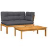 vidaXL Pallet Sofa Set Anthracite and natural wood