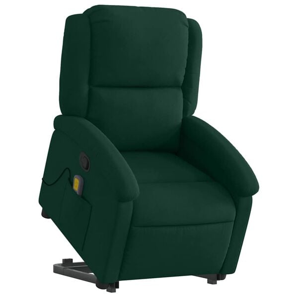 vidaXL Stand Up Massage Recliner Chair Dark Green