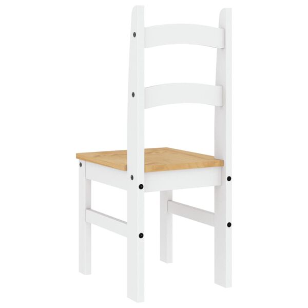 vidaXL Dining Chair White Solid pine wood Standard Minimalistic