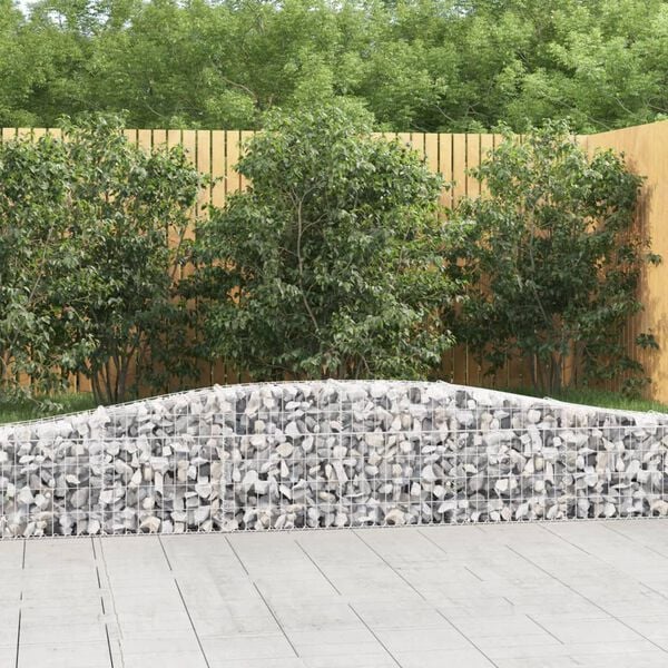 vidaXL Gabion Basket Set of 2 Galvanized silver Galvanized iron Large