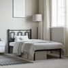 vidaXL Bed Frame Black Powder-Coated Steel Single Bed Frame