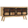 vidaXL Sideboard Brown and Black Solid Mango Wood, Metal Medium