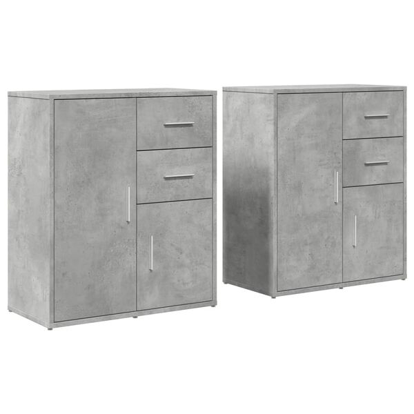 vidaXL Sideboard Concrete grey Engineered wood Medium Sideboard